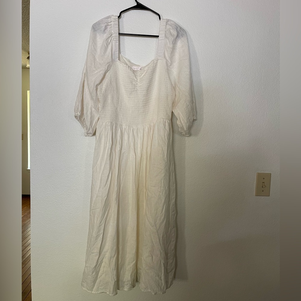 NWT Lauren Conrad White Puff Sleeve Dress